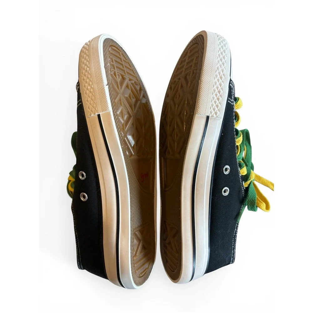 E-LOV‎ Green Bay Packers Canvas Low Top Sneakers Black Womens Size 38 7.5